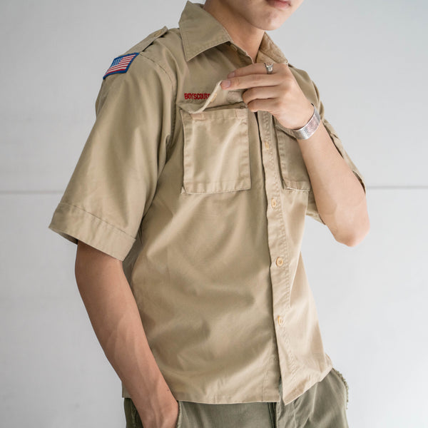 1970-90s 'BOY SCOUTS OF AMERICA' uniform shirt -remake- -1