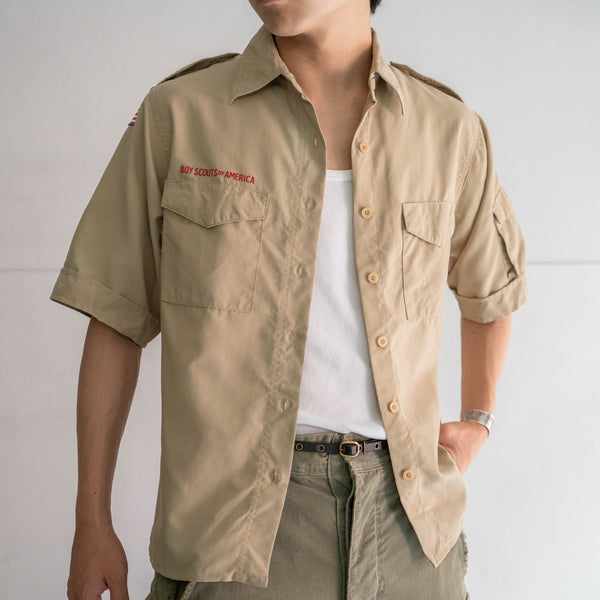 1970-90s 'BOY SCOUTS OF AMERICA' uniform shirt -remake- -4