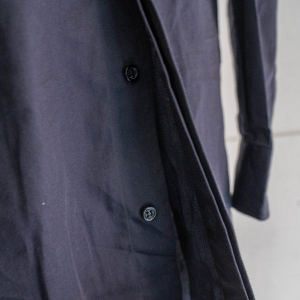 2000s Italian military navy color cotton officer shirt 'dead stock' -with gas frap?-