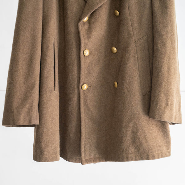 1940-50s French military wool pea coat 'dead stock'