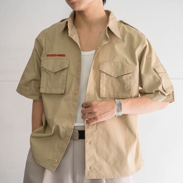 1970-90s 'BOY SCOUTS OF AMERICA' uniform shirt -remake- -8