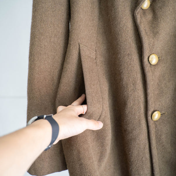 1940-50s French military wool pea coat 'dead stock'