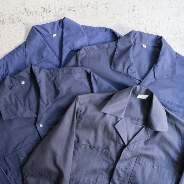 2000s Italian military navy color cotton officer shirt 'dead stock' -with gas frap?-