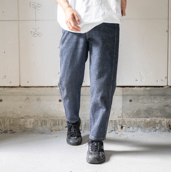 1990s indigo blue denim corduroy pants