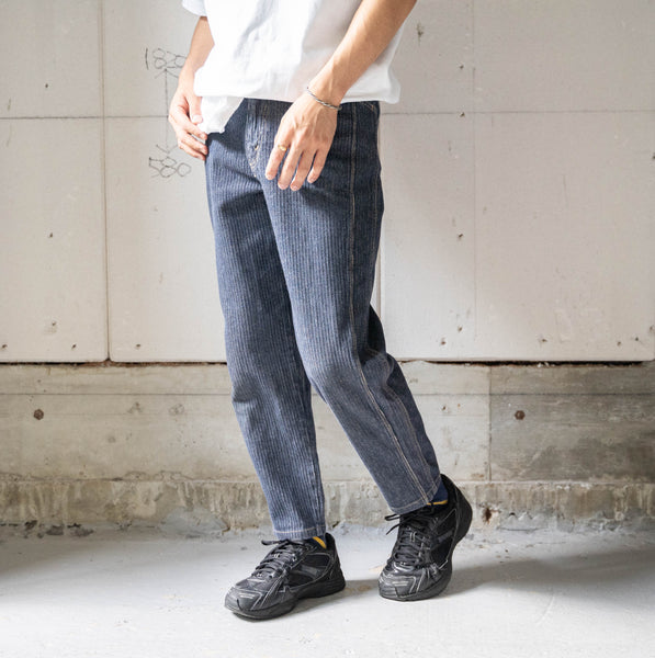 1990s indigo blue denim corduroy pants