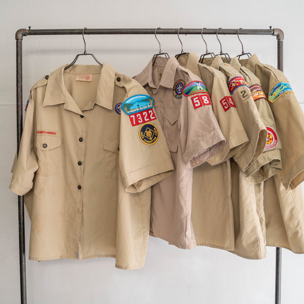 1970-90s 'BOY SCOUTS OF AMERICA' uniform shirt -remake- -1