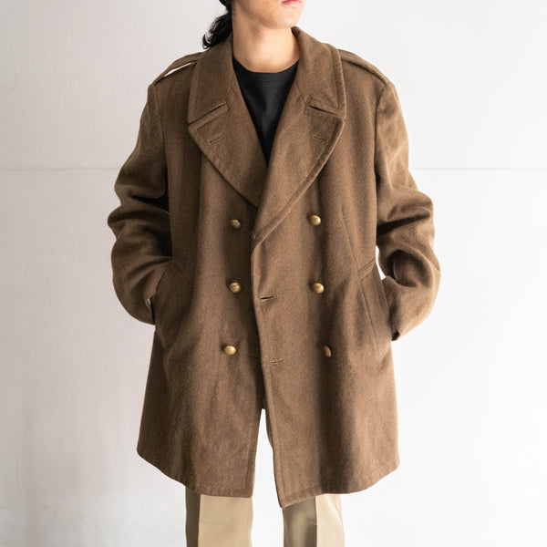 1940-50s French military wool pea coat 'dead stock'