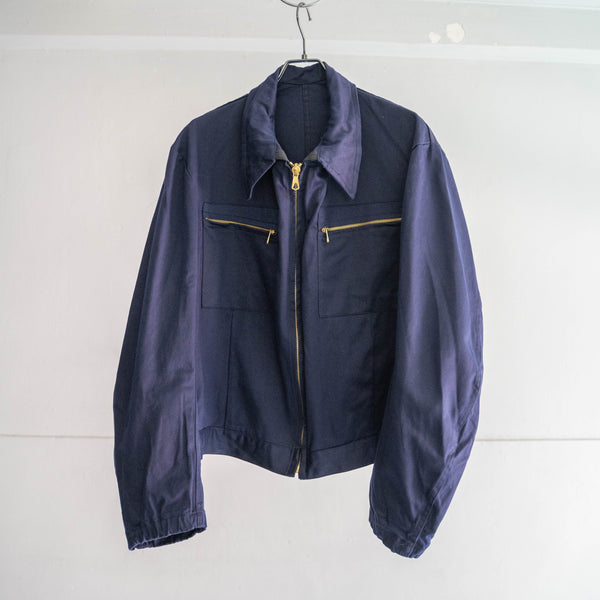 1970-80s Italian military short length zip-up jacket 'dead stock' -remake-