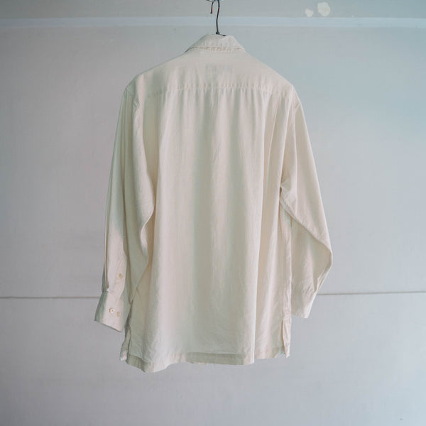 1990s ivory linen × cotton l/s shirt