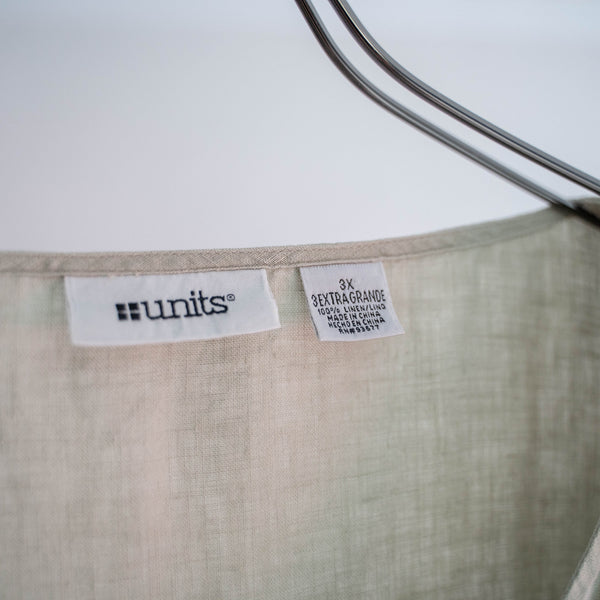 1990s light green linen 100 skipper smock shirt