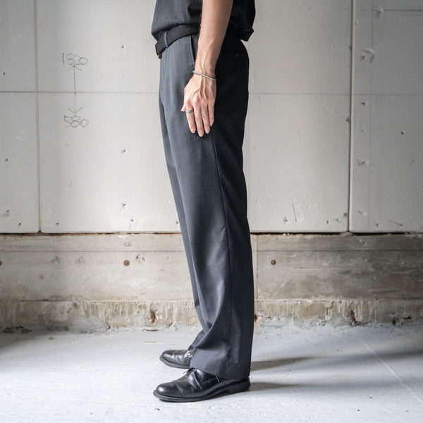 around 2000s black color one tuck summer wool slacks