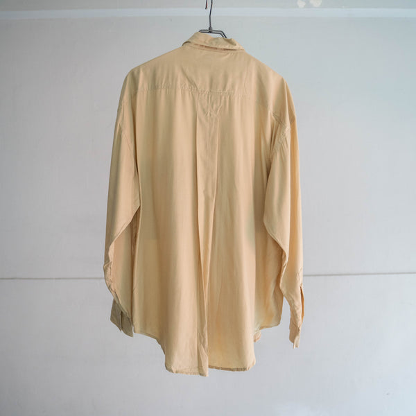 1980-90s GOOUCH light beige rayon 100 l/s shirt 'dead stock'