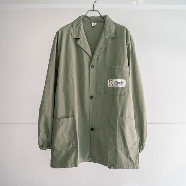 1970-80s Italy light green work jacket/coat with patch