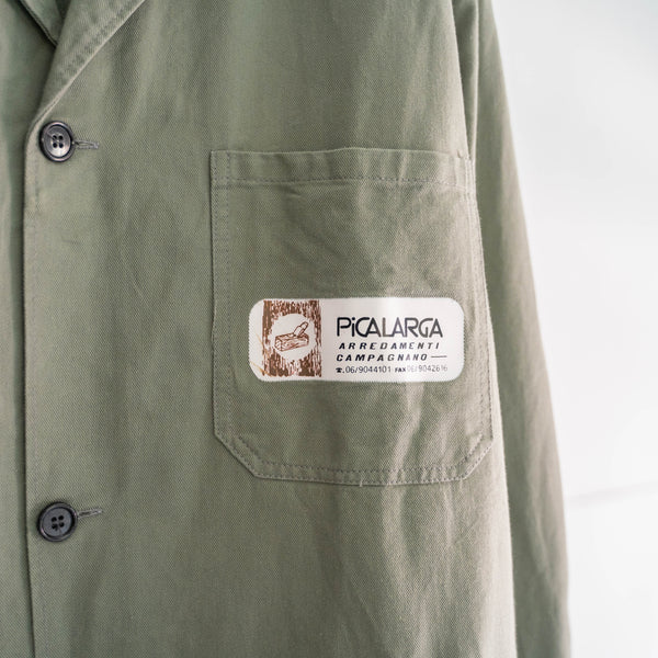 1970-80s Italy light green work jacket/coat with patch