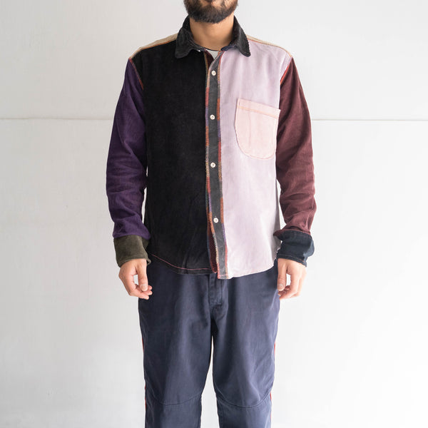 around 2000s multi pattern corduroy shirts -hand made?-