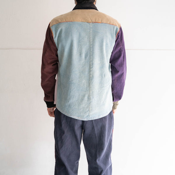 around 2000s multi pattern corduroy shirts -hand made?-