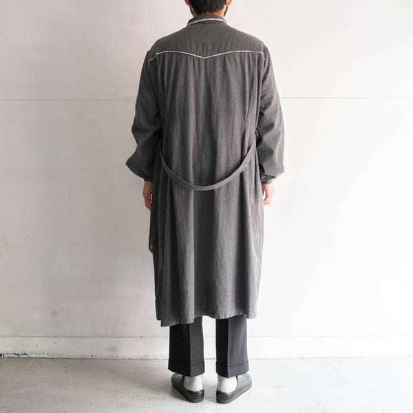 around 1970s France gray color work coat -with belt-