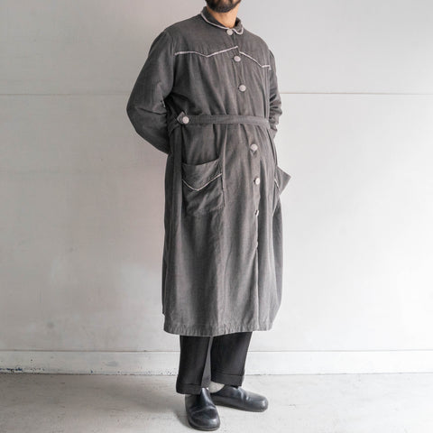 around 1970s France gray color work coat -with belt-