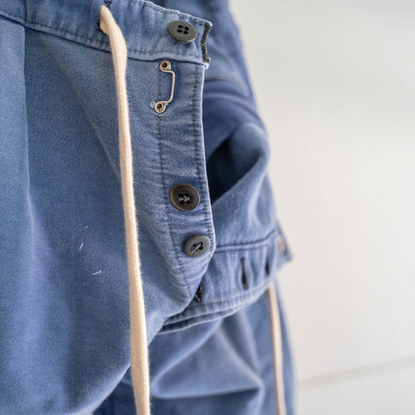 1970s France faded blue moleskin pants -waist remake-