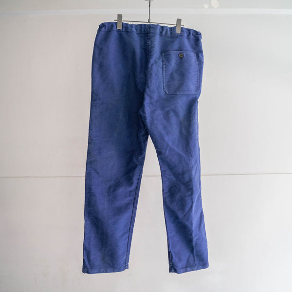 1970s France blue moleskin pants -waist remake-