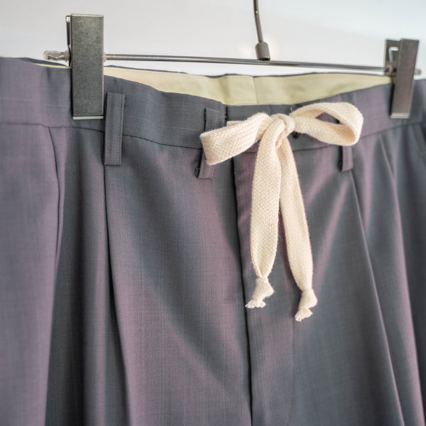 1990s Japan vintage light gray wide slacks -waist remake-