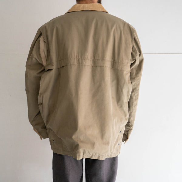 around 1970s Italy beige color hunting jacket -corduroy switching- 'mint condition'