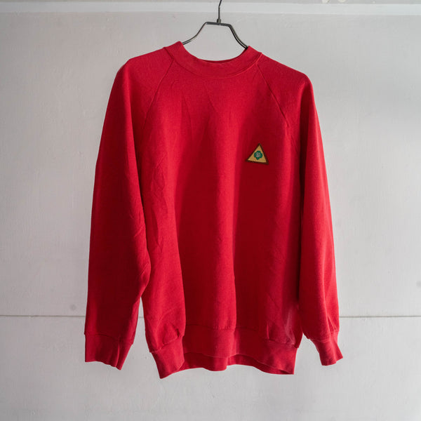 1990s Pink red color sweat shirt -patch custom-