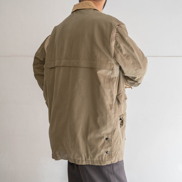 around 1970s Italy beige color hunting jacket -corduroy switching- 'mint condition'