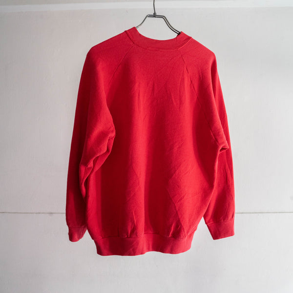 1990s Pink red color sweat shirt -patch custom-