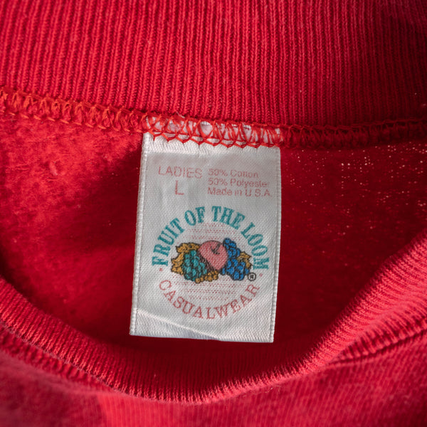 1990s Pink red color sweat shirt -patch custom-