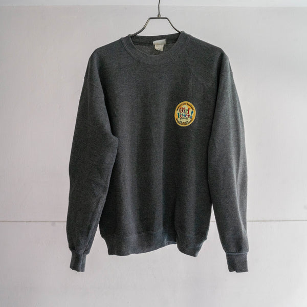 1990s Gray color sweat shirt -patch custom-