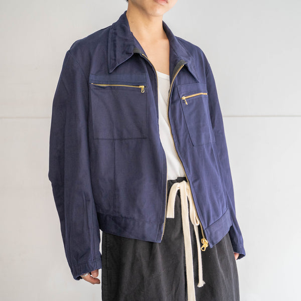 1970-80s Italian military short length zip-up jacket 'dead stock' -remake-