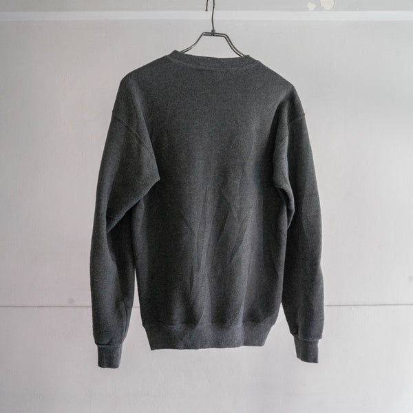 1990s Gray color sweat shirt -patch custom-