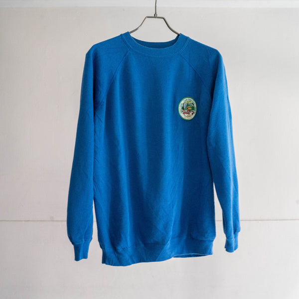 1990s Blue color sweat shirt -patch custom-