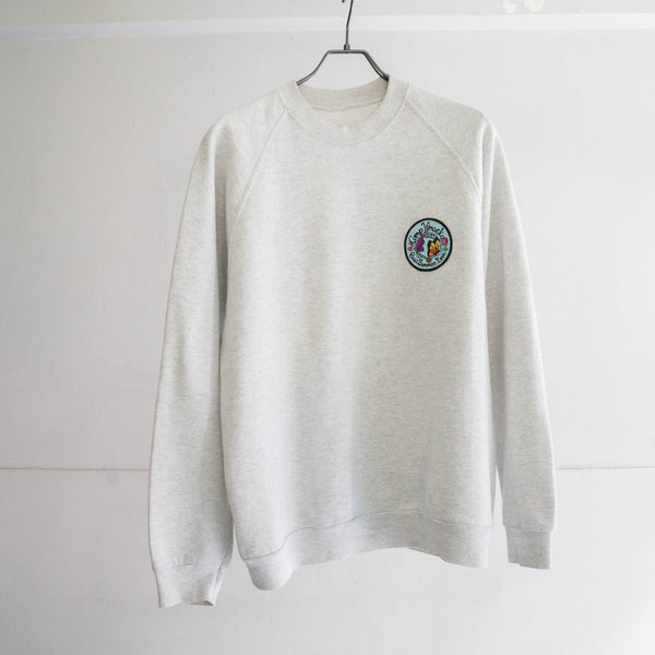 1990s Light gray color sweat shirt -patch custom-