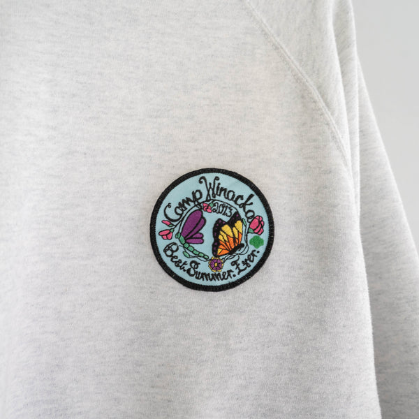 1990s Light gray color sweat shirt -patch custom-