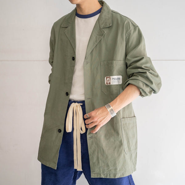 1970-80s Italy light green work jacket/coat with patch