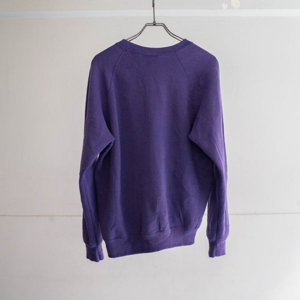 1990s Purple color sweat shirt -patch custom-