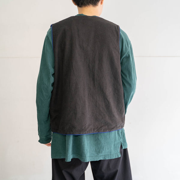 1980-90s black ethnic pattern vest