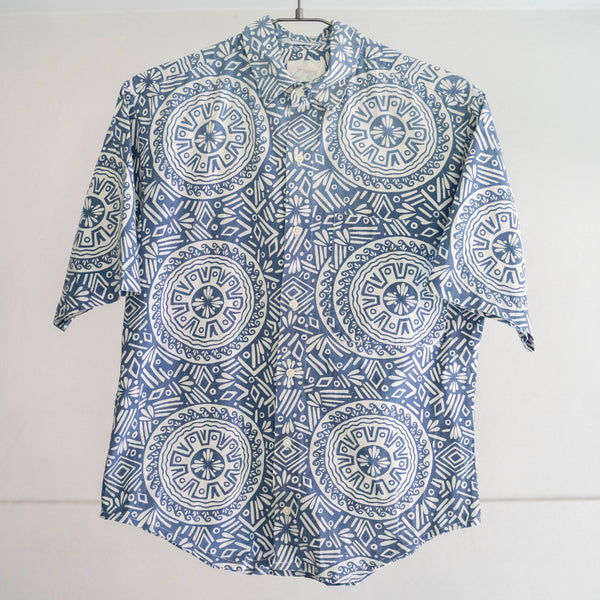 2000s ethnic like pattern short sleeve shirt 'remake'