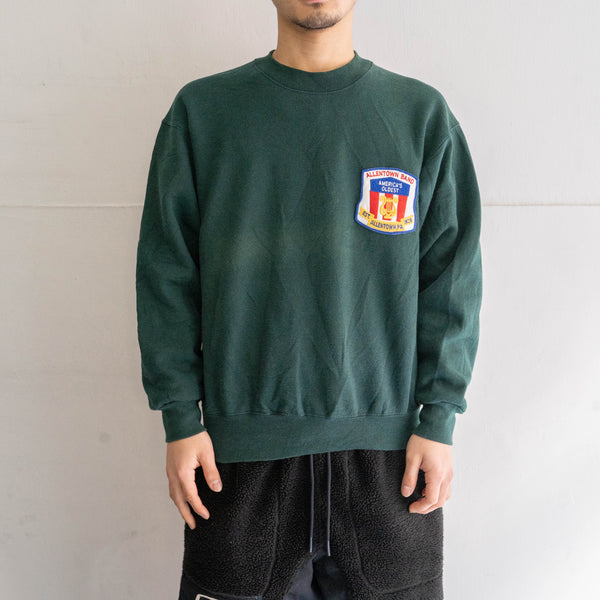 1990s Green color sweat shirt -patch custom-