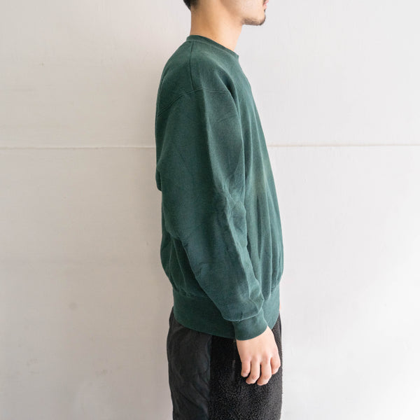 1990s Green color sweat shirt -patch custom-