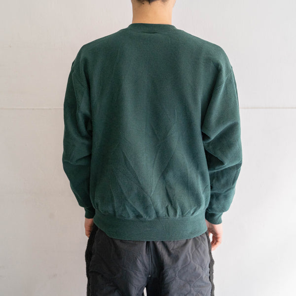 1990s Green color sweat shirt -patch custom-