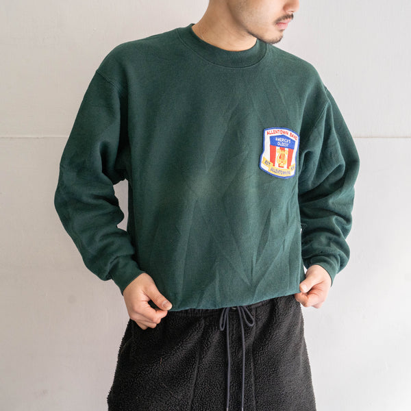 1990s Green color sweat shirt -patch custom-