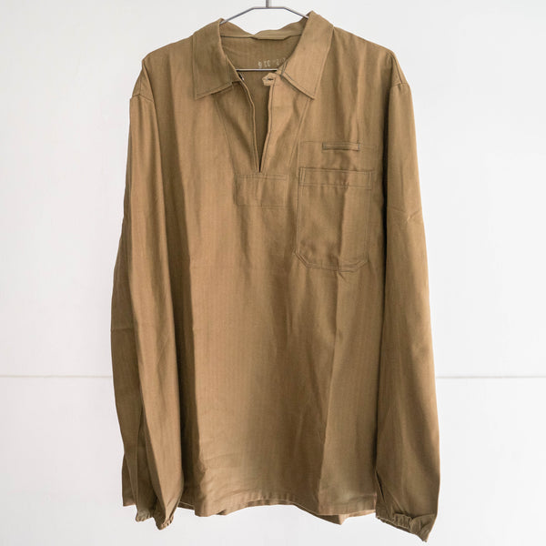 1980-2000s Czech military brown pull over shirt 'dead stock'