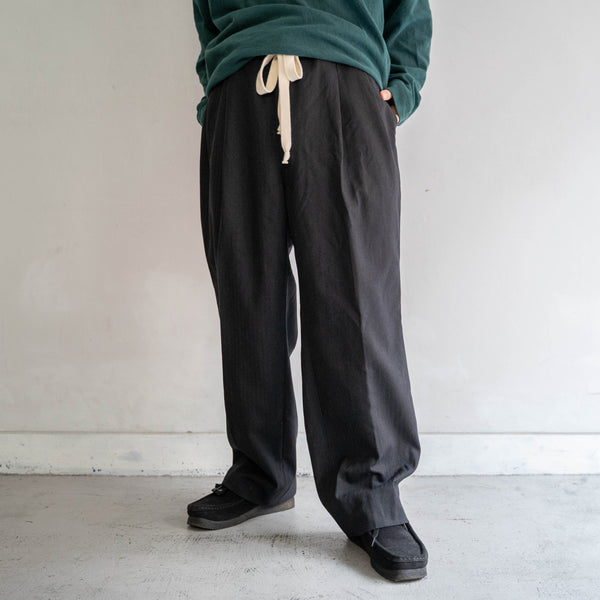 1990s Japan vintage gray HBT wide slacks -waist remake-