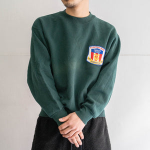 1990s Green color sweat shirt -patch custom-