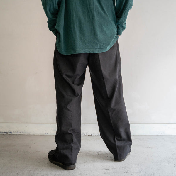 1990s Japan vintage gray HBT wide slacks -waist remake-