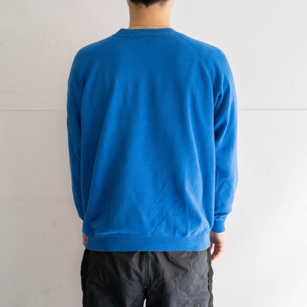 1990s Blue color sweat shirt -patch custom-