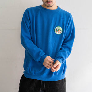 1990s Blue color sweat shirt -patch custom-